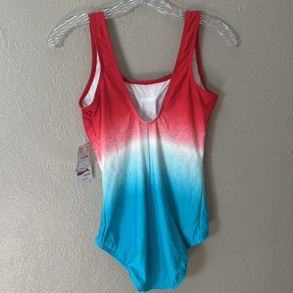 Lands End Swim Women’s Patriotic One Piece Swimsuit Size 6 Red White Blue NWT - Picture 4 of 6